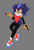 Size: 602x892 | Tagged: safe, artist:vershl, oc, oc:stellar the hedgehog, hedgehog, fankid, grey background, looking offscreen, oc only, parent:shadow, parent:sonic, parents:sonadow, smile, solo, sparkles, standing on one leg