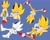 Size: 2048x1640 | Tagged: safe, artist:sonslivshad, sonic the hedgehog, 2024, blue background, fleetway, fleetway super sonic, looking offscreen, sharp teeth, simple background, smile, solo, super form