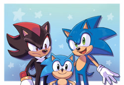 Size: 1280x877 | Tagged: safe, artist:angiethecat, shadow the hedgehog, sonic the hedgehog, sonic x shadow generations, classic sonic, self paradox, star (symbol)