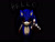 Size: 936x720 | Tagged: semi-grimdark, artist:usagipixels, sonic the hedgehog, oc, oc:sonic.exe, 2014, black background, bleeding, bleeding from eyes, blood, blood stain, broken glass, creepy, dialogue, english text, fourth wall break, glowing eyes, lineless, looking at viewer, nightmare fuel, sharp teeth, simple background, smile, standing, talking to viewer, yellow teeth