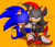 Size: 564x485 | Tagged: safe, artist:wa_lula, shadow the hedgehog, sonic the hedgehog, hedgehog, ..., 2024, blushing, cute, duo, eyes closed, gay, heart, holding them, hugging, hugging from behind, japanese text, male, mouth open, shadow (lighting), shadow x sonic, shadowbetes, shipping, signature, simple background, sitting, smile, sonabetes, sweatdrop, yellow background