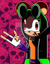 Size: 400x506 | Tagged: safe, artist:thunder-the-mouse, oc, oc:thunder dark the hedgemouse, mouse, female, solo