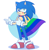 Size: 1729x1777 | Tagged: safe, artist:opalite-art, sonic the hedgehog, 2020, cape, face paint, fingergun, gay pride, lidded eyes, looking offscreen, pride, smile, smirk, solo, standing