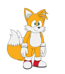 Size: 1085x1244 | Tagged: safe, artist:doomlazy27, miles "tails" prower, flat colors, looking offscreen, simple background, smile, solo, standing, transparent background