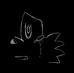 Size: 1302x1285 | Tagged: safe, artist:doomlazy27, miles "tails" prower, comic:where was my hero?, black background, crying, line art, simple background, solo, tears, tears of sadness