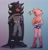 Size: 1983x2048 | Tagged: safe, artist:shrcoal, amy rose, shadow the hedgehog, sonic x dc, batman, cosplay, wonder woman