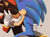 Size: 2048x1535 | Tagged: safe, artist:silvermun, shadow the hedgehog, sonic the hedgehog, hedgehog, 2020, cute, duo, eyes closed, gay, grey background, heart, holding each other, male, shadow x sonic, shadowbetes, shipping, simple background, sitting, smile, sonabetes, treads