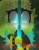 Size: 1500x1903 | Tagged: safe, artist:ktt_nsurgelover, surge the tenrec, tenrec, 2024, abstract background, alternate universe, english text, female, glowing eyes, holding something, looking at something, solo, standing, sword, weapon