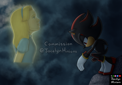 Size: 3000x2100 | Tagged: safe, artist:jocelynminions, maria robotnik, shadow the hedgehog, sonic the hedgehog 3 (film), ghost