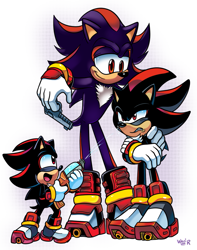 Size: 839x1063 | Tagged: safe, artist:waniramirez, shadow the hedgehog, classic shadow, self paradox, sonic boom (tv)