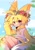 Size: 1240x1754 | Tagged: safe, artist:soba_kt, miles "tails" prower, human, 2024, abstract background, cute, daytime, ear fluff, eyebrow clipping through hair, flower, flower crown, humanized, looking at viewer, outdoors, partially humanized, sitting, smile, solo, tailabetes