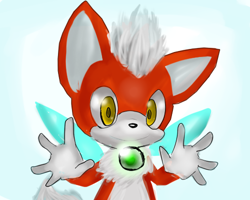 Size: 500x400 | Tagged: safe, artist:nickyb123, chip, 2010, gradient background, hands up, looking offscreen, smile, solo