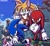 Size: 1847x1682 | Tagged: safe, artist:scrimblocrimbo, knuckles the echidna, miles "tails" prower, sonic the hedgehog, sonic heroes, abstract background, ocean palace, posing, team sonic, trio, victory pose