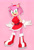 Size: 1343x2000 | Tagged: safe, artist:sonicmathews, amy rose, outline, pink background, simple background, solo