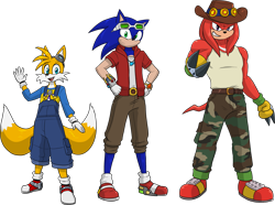 Size: 3283x2438 | Tagged: safe, artist:karlwarrior47, knuckles the echidna, miles "tails" prower, sonic the hedgehog, sonic heroes, simple background, team sonic, trio