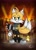 Size: 2130x2936 | Tagged: safe, artist:creamfangal, miles "tails" prower, nine, sonic prime, 2024, abstract background, city, cityscape, clenched teeth, frown, lidded eyes, red sky, signature, solo, standing