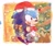 Size: 1776x1492 | Tagged: safe, artist:neku_646611, sonic the hedgehog, christmas, christmas outfit, christmas tree, classic sonic, gift box, hat, present, ring, santa hat, smile, solo