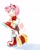 Size: 946x1193 | Tagged: safe, artist:bdbdi743, amy rose, amy's halterneck dress, clothes, dress, hammer, piko piko hammer, simple background, smile, solo, standing, white background