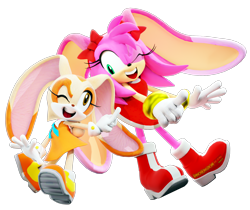 Size: 1920x1616 | Tagged: safe, artist:spinoskingdom875, amy rose, cream the rabbit, rabbit, species swap