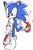 Size: 612x927 | Tagged: safe, artist:oudooooon427, sonic the hedgehog, holding something, one shoe, simple background, solo, standing on one leg, treads, white background