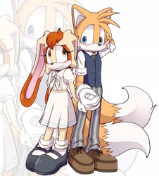 Size: 1853x2048 | Tagged: safe, artist:_ra_fox_, cream the rabbit, miles "tails" prower, beastars, haru, legoshi