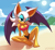 Size: 3600x3300 | Tagged: suggestive, artist:wigmania, rouge the bat, beach, bikini, clouds, daytime, head tilt, looking at viewer, outdoors, sand, sitting, smile, smiling at viewer, solo, sun, swimsuit, water