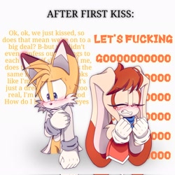 Size: 2048x2047 | Tagged: safe, artist:_ra_fox_, cream the rabbit, miles "tails" prower, older, shipping, taiream