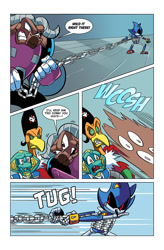 Size: 825x1258 | Tagged: safe, artist:chauvels, axel the water buffalo, battle lord kukku xv, metal sonic, comic:a special visit, mordred hood