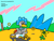 Size: 885x664 | Tagged: safe, artist:laythediaperedwhitewolf, scratch, adventures of sonic the hedgehog, aged down, baby, badnik, bonnet, chicken, complex background, diaper, dic