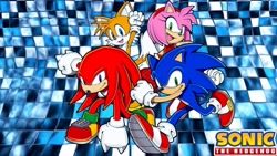 Size: 1920x1080 | Tagged: safe, artist:soniclover82, amy rose, knuckles the echidna, miles "tails" prower, sonic the hedgehog