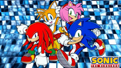 Size: 1192x670 | Tagged: safe, artist:soniclover82, amy rose, knuckles the echidna, miles "tails" prower, sonic the hedgehog