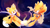 Size: 4800x2700 | Tagged: safe, artist:sheylog, miles "tails" prower, sonic the hedgehog, super sonic, super tails, barefoot, duo, flying, gloves off, males only, moon, naked, nudity, paws, planet, shoes off, smile, space, star (sky), super form