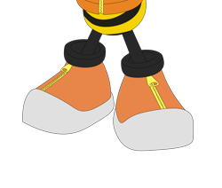 Size: 2500x2117 | Tagged: safe, artist:tailsshoes2020, charmy bee, bee, feet fetish, fetish, shoes, solo