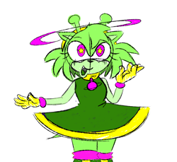 Size: 1597x1464 | Tagged: safe, artist:rocky-drawz, amy rose, 2025, color swap, green amy, simple background, solo, white background