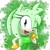 Size: 1359x1359 | Tagged: safe, artist:ruddypk14, amy rose, 2025, color swap, green amy, green background, simple background, smile, solo, wink