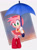 Size: 900x1219 | Tagged: dead source, safe, artist:montyth, amy rose, abstract background, female, looking at viewer, smile, smiling at viewer, solo, umbrella