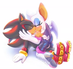 Size: 2048x1924 | Tagged: safe, artist:shadow_pupx3, rouge the bat, shadow the hedgehog, shadouge, shipping