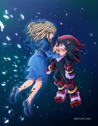 Size: 1596x2048 | Tagged: safe, artist:hallsth_eien, maria robotnik, shadow the hedgehog