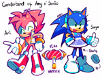 Size: 2560x2000 | Tagged: safe, artist:kuro0092391565, amy rose, sonic the hedgehog, gender swap