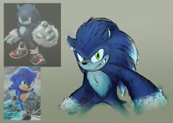 Size: 1684x1191 | Tagged: safe, artist:fran_figueire, sonic the hedgehog, sonic the werehog