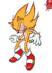 Size: 456x635 | Tagged: safe, artist:rodka_sth, sonic the hedgehog, super sonic, 2025, fleetway, fleetway super sonic, sharp teeth, simple background, solo, sonic the comic, super form, white background