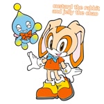 Size: 640x640 | Tagged: safe, artist:emojii_xoxo, cheese (chao), cream the rabbit, chao, character name, gender swap, neutral chao, smile