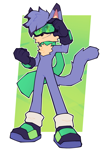 Size: 1728x2524 | Tagged: safe, artist:wikipixel, oc, oc:miles the cat, cat, flat colors, goggles, looking offscreen, oc only, outline, scarf, ski goggles, smile, solo, standing