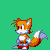 Size: 200x200 | Tagged: safe, artist:canceredition, miles "tails" prower, fox, 2024, animated, classic sonic (universe), classic tails, gif, green background, idle, infinite loop, looking offscreen, male, pixel art, simple background, solo, sprite