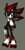 Size: 1004x1988 | Tagged: safe, artist:nan0jam, shadow the hedgehog, hedgehog, 2011, clothes, grey background, gun, holding something, jacket, looking at viewer, male, pistol, simple background, solo, standing, weapon