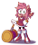 Size: 2048x2434 | Tagged: safe, artist:raadwolvesart, artist:sparksketching, amy rose, hedgehog, 2024, dress, eyelashes, hammer, hand on hip, holding something, long hair, looking at viewer, piko piko hammer, ribbon, shorts, simple background, smile, smiling at viewer, solo, standing, transparent background