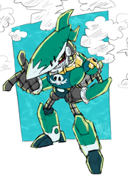 Size: 2300x3200 | Tagged: safe, artist:burntbeebs, johnny, 2024, pointing, robot, solo, standing