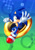 Size: 1447x2046 | Tagged: safe, artist:alcyoneax, sonic the hedgehog, sonic origins, 2022, abstract background, anniversary, gradient background, lineless, looking at viewer, mid-air, portal, reaching out, reaching towards the viewer, ring, smile, smiling at viewer, solo