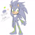 Size: 920x912 | Tagged: safe, artist:angelofhapiness, oc, oc:psyche the hedgehog, hedgehog, 2022, barefoot, character name, chest fluff, fankid, flat colors, fur markings, magical gay spawn, oc only, parent:silver, parent:sonic, parents:sonilver, simple background, smile, smiling at viewer, solo, standing, text, white background