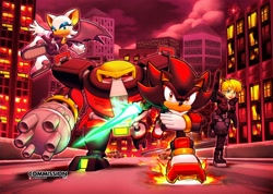 Size: 4096x2920 | Tagged: safe, artist:rikoandtako, e-123 omega, madonna, rouge the bat, shadow the hedgehog